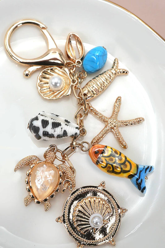 Ocean-Inspired ππ Porcelain Bag Charm