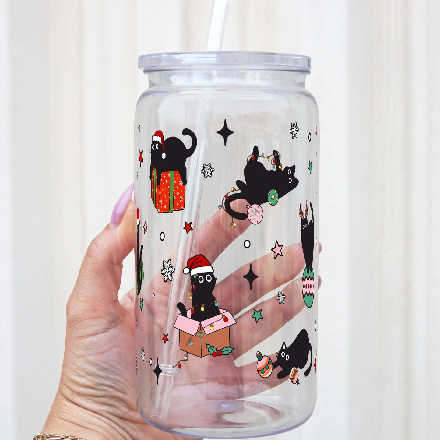 Binx's Christmas Chaos Cup With Lid + Straw