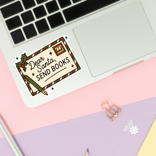 Dear Santa Send Books Bookish Sticker
