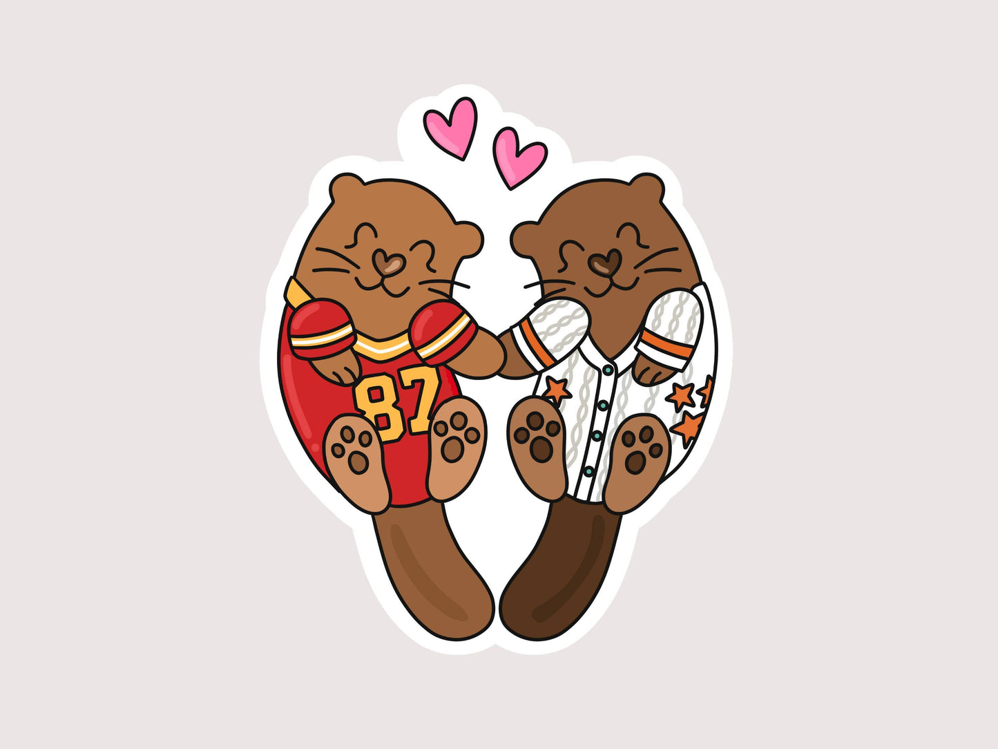 Otters in Love Bookish Sticker
