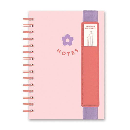 Pretty Posy Notes Oliver Notebook with Pen Pocket