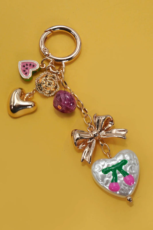 Heart & Bow ππ Acrylic Charm Bag Accessory