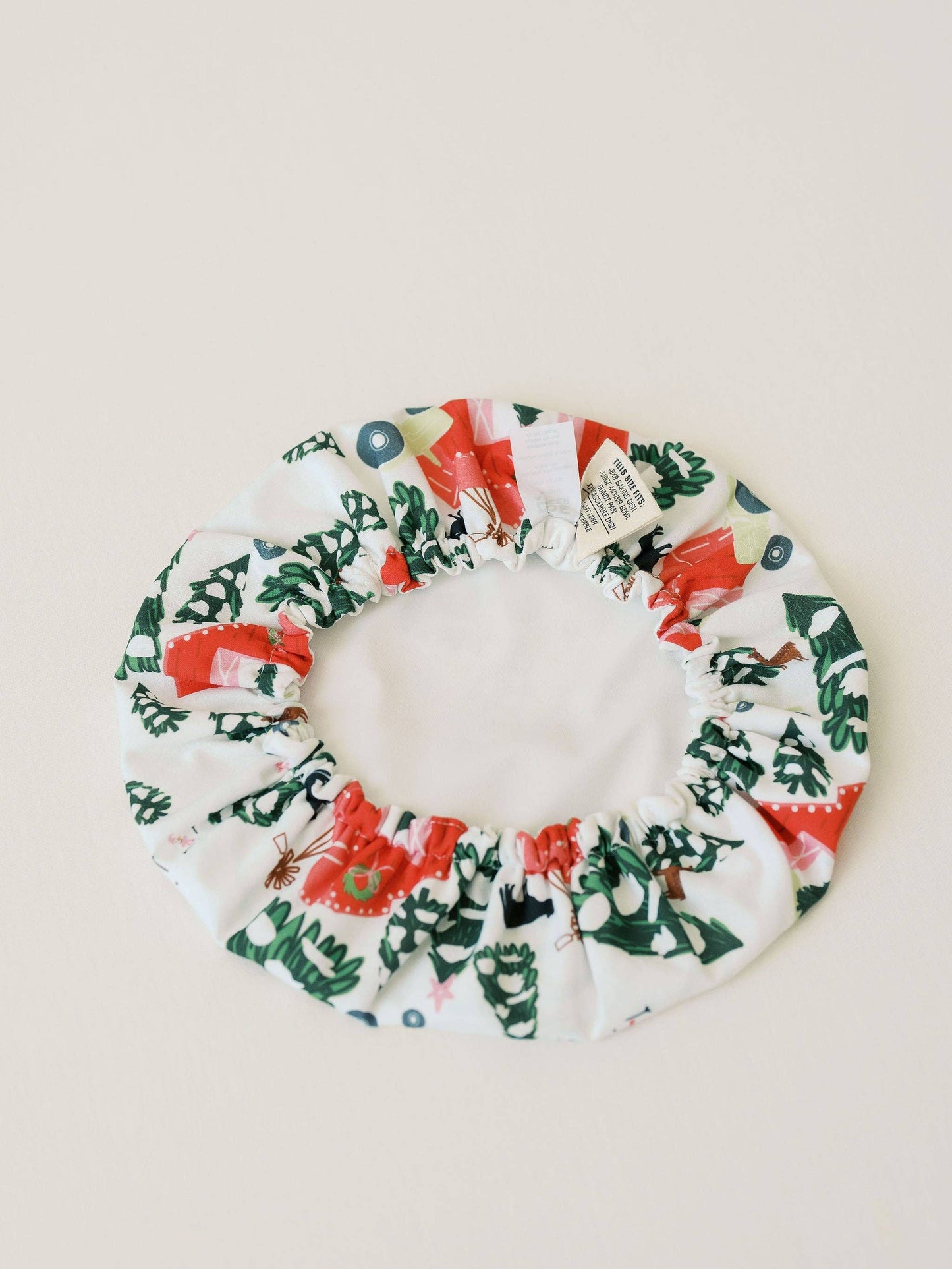 Festive Farm 10.5" Bowl Cover | Holiday Baking, Christmas