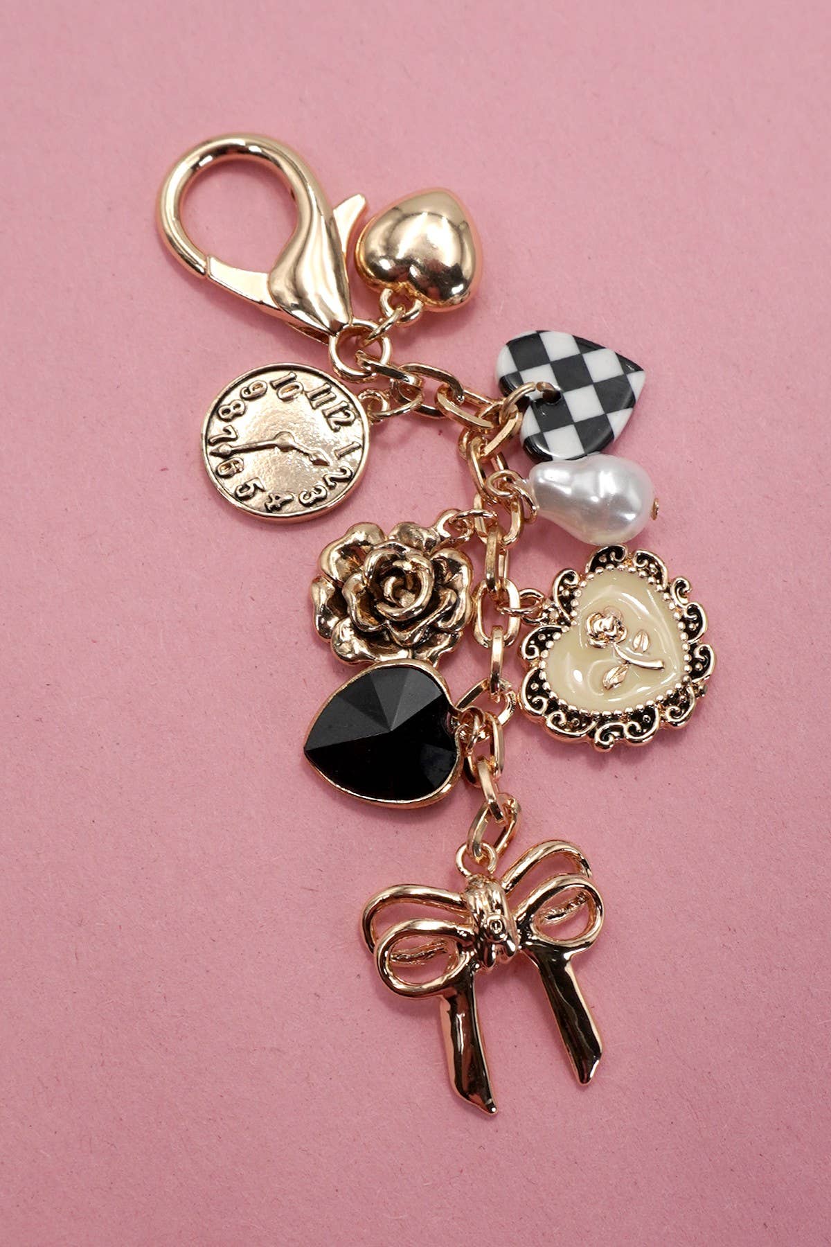 Bow, Checker Heart Flower 🎀💐 Bag Charm