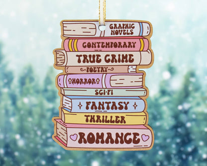 Bookish Christmas Ornament, Book Stack Ornament