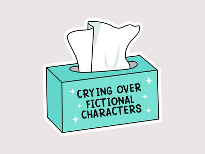 Crying Over Fictional Characters Bookish Sticker
