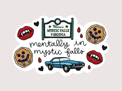 Mentally In Mystic Falls Bookish Sticker