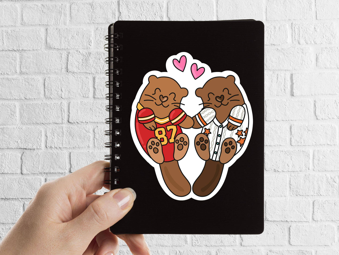 Otters in Love Bookish Sticker