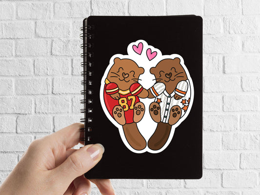 Otters in Love Bookish Sticker