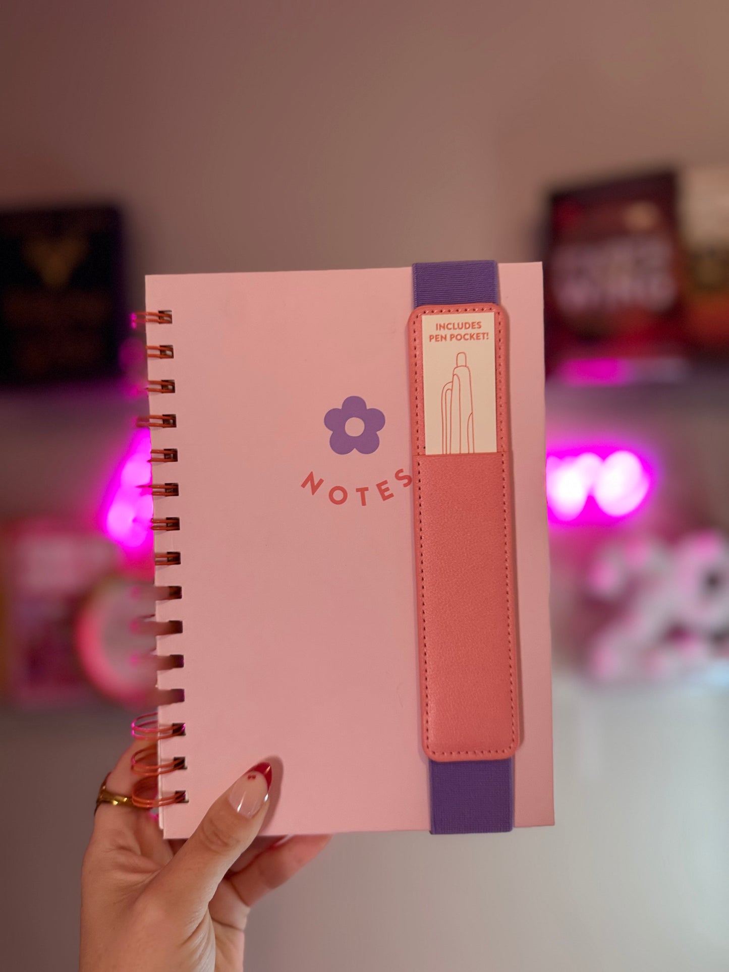 Pretty Posy Notes Oliver Notebook with Pen Pocket