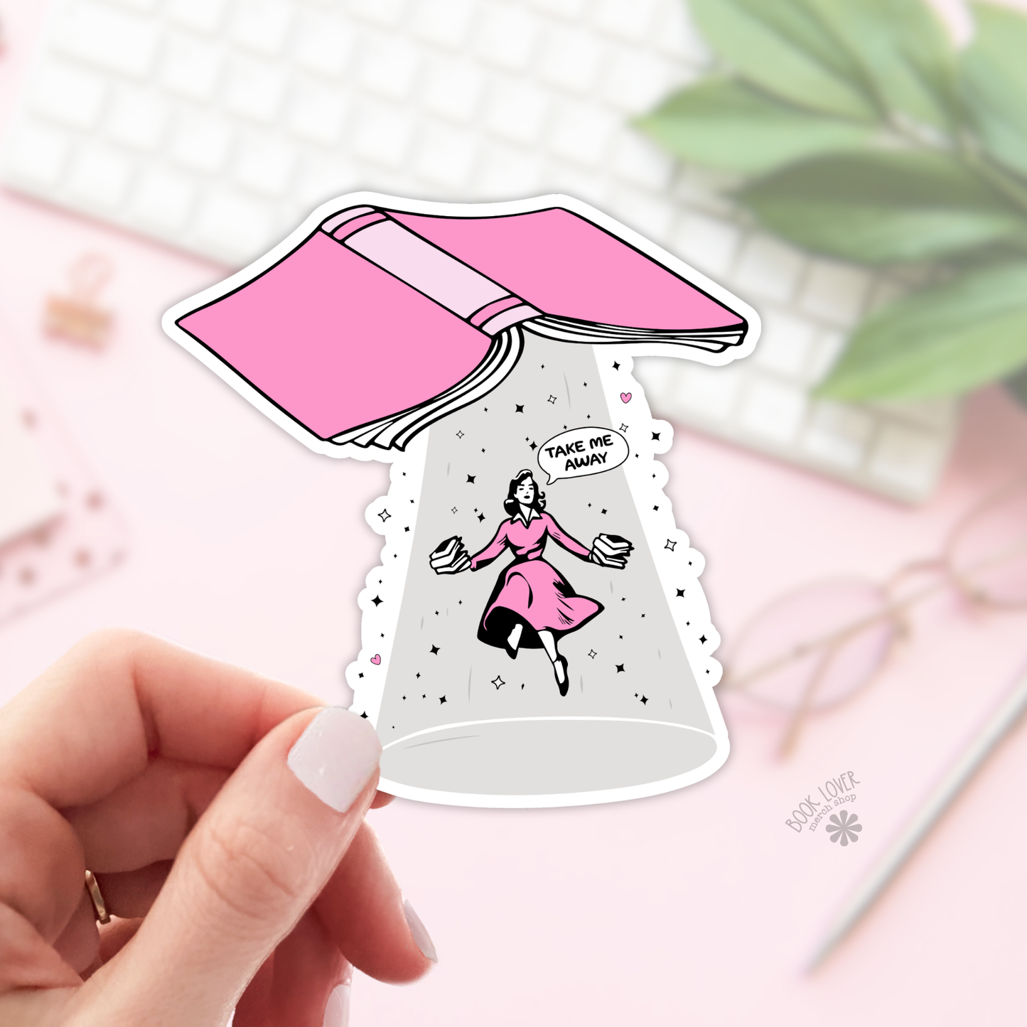 Take Me Away Bookish Sticker